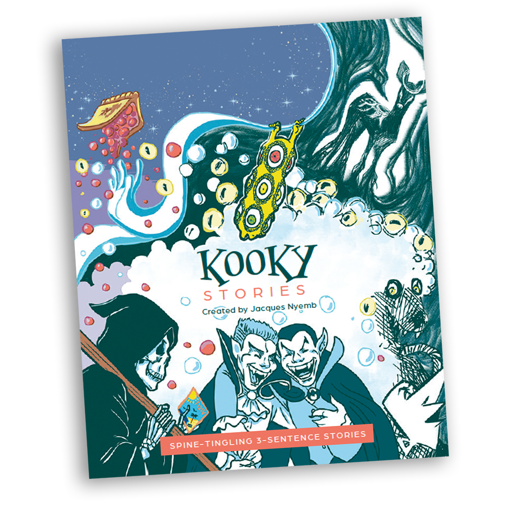 A book of zany 3-sentence stories, Illustrated by a diverse number of artists.